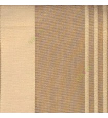 Brown beige color vertical pencil and bold stripes net finished vertical and horizontal checks line poly fabric sheer curtain